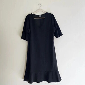 VKY & Co black dress ruffles classic classy datenight party wedding career